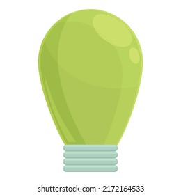 Green eco bulb icon cartoon vector. Ecology power. Reusable electric