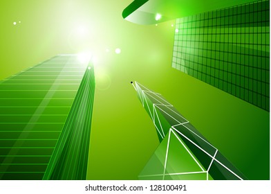 Green eco business city background