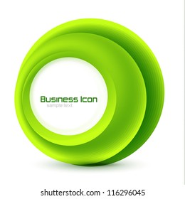 Green eco business emblem. Abstract vector circles background for information representation