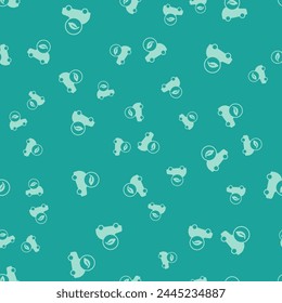 Green Eco car concept drive with leaf icon isolated seamless pattern on green background. Green energy car symbol.  Vector