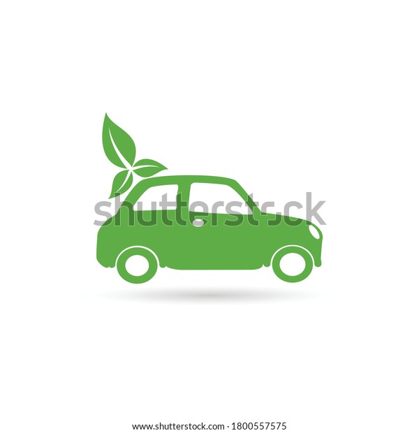 green\
eco car vector or cilpart. isolate\
illustration.
