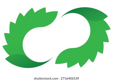 Logotipo verde de la hoja circular de Eco – Símbolo sostenible del reciclaje de la Naturaleza con el diseño degradado