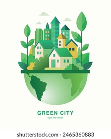 Green eco city badge concept 