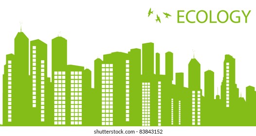 Green Eco city ecology vector background concept