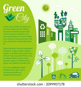 Green Eco city living concept.