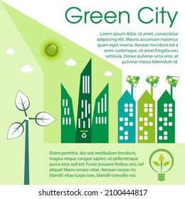 Green Eco city living concept.