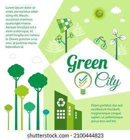 Green Eco city living concept.