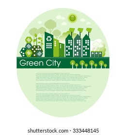Green Eco city living concept with copy space.