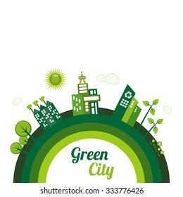 Green Eco city living concept with copy space.