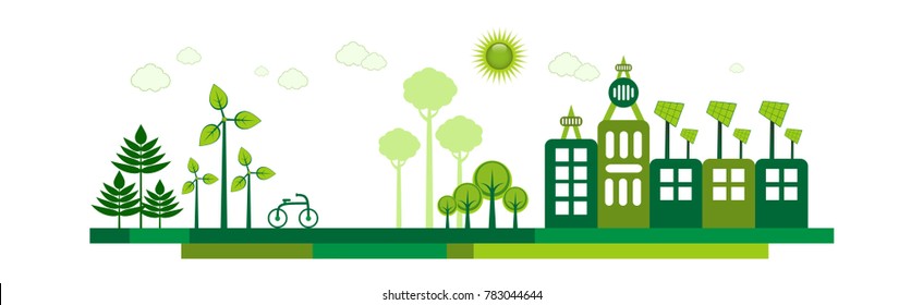 Green Eco City Living Concept.