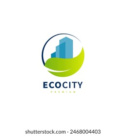 green eco city logo design illustration 4