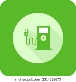 Green eco concept electric charging icon