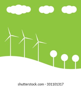 Green eco concept with flat design, vector illustration