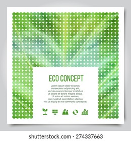 Green eco concept layout design with abstract  leaf texture.
