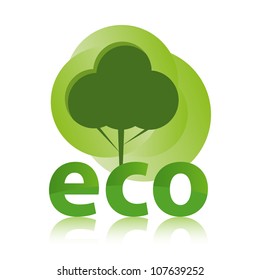 Green ECO concept with tree design.