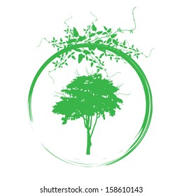 Green ECO concept with tree design.