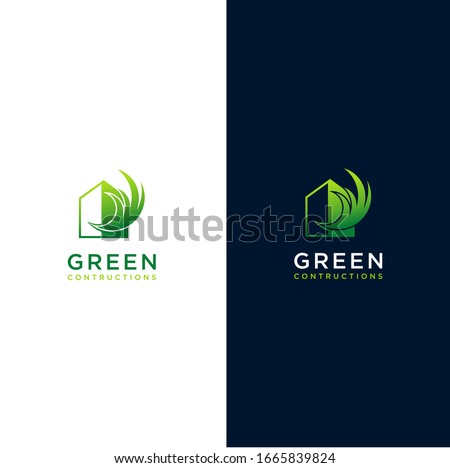 green eco constuction logo template