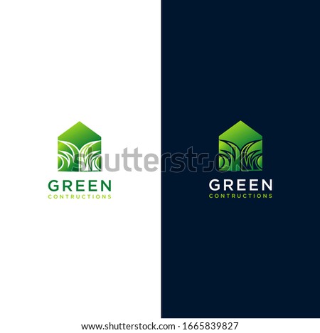 green eco constuction logo template
