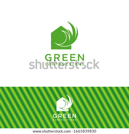 green eco constuction logo template