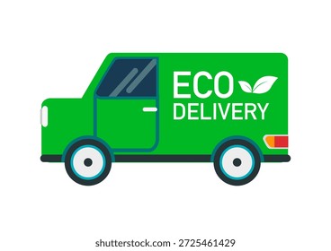 Green Eco Delivery Van Vector
