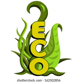 Green eco design. Ecology concept. New technology. Safe the Planet. Vector illustration eps10