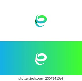 Green ECO E Letter Monogram Logo Minimalist Design.
