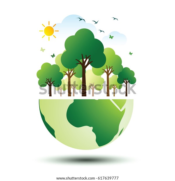 Green Eco Earth Green Forest Ecology Stock Vector (Royalty Free) 617639777