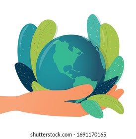 Green Eco Earth In Hand