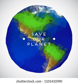 Green Eco Earth, Isolated On White Background