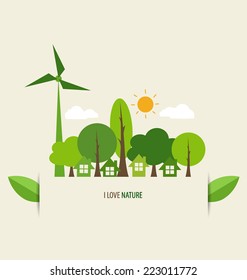 Green Eco Earth. Vektorgrafik.