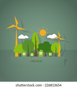 Green Eco Earth. Vektorgrafik.