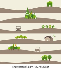 Green Eco Earth. Vektorgrafik.