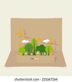 Eco Tierra Verde. Ilustración vectorial.