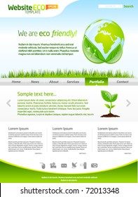 Green eco earth web template layout