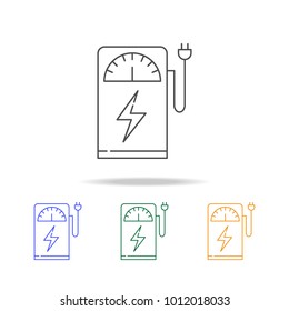 Green Eco Electric Fuel Pump icons. Element of ecology for mobile concept and web. Thin line  icon for website design and development, app development. Premium multicolor icons on white background