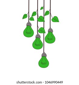 green eco energy concept, light bulb plant 