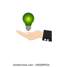 green eco energy concept, plant growing inside the light bulb
