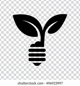 green eco energy concept, plant growing inside the light bulb