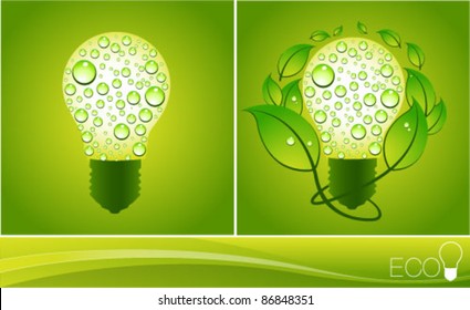 Green Eco Energy Concept, plant growing inside the light bulb. Graphic Design Editable For Your Design.
