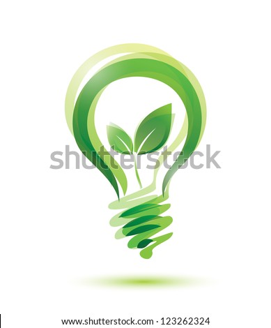 green eco energy concept, plant growing inside the light bulb