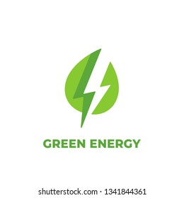 Green eco energy vector icon.