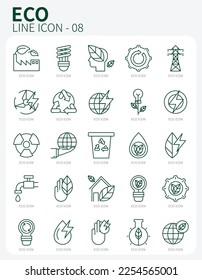 green eco environment line icon
