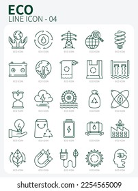 green eco environment line icon
