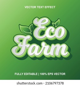 Green Eco Farm Logo With Leaf