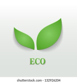 Fondo ecológico verde - hojas de papel abstracto