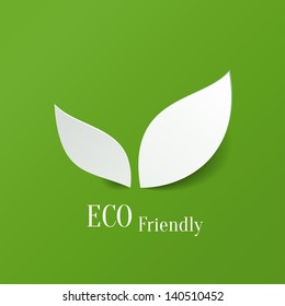 Green eco friendly background - abstract paper leaves