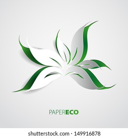Green eco friendly background - abstract paper leaves