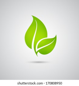 Green eco friendly background - abstract paper leaves.