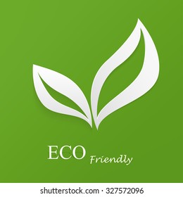 Green Eco friendly background - abstract paper leaves