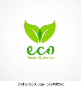 Green eco friendly background - abstract paper leaves.